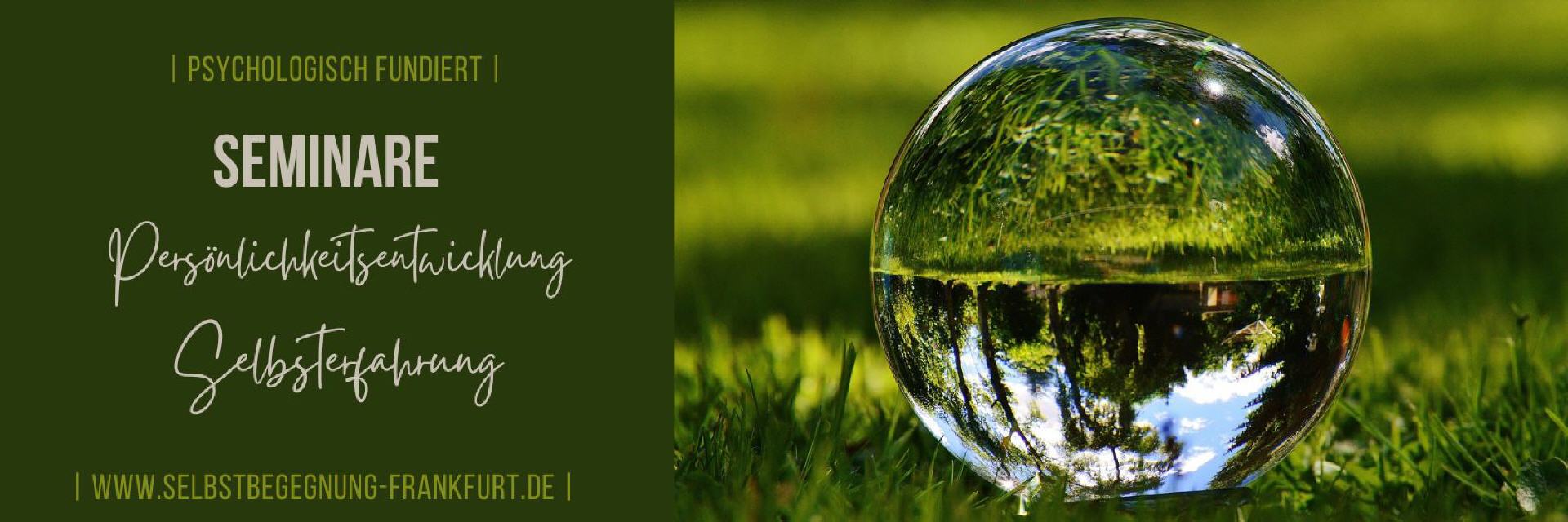 Spiegelnder Wassertropfen im Gras